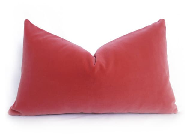 Belgium Velvet Pillow Cover - Coral