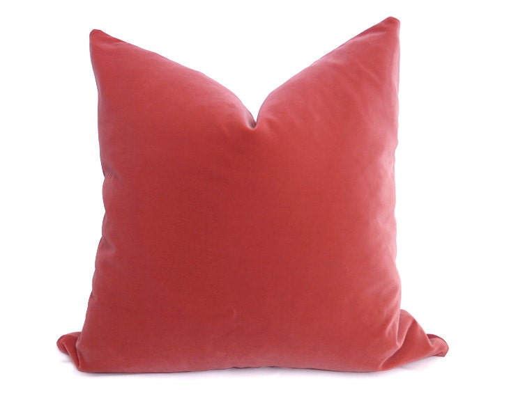Belgium Velvet Pillow Cover - Salmon