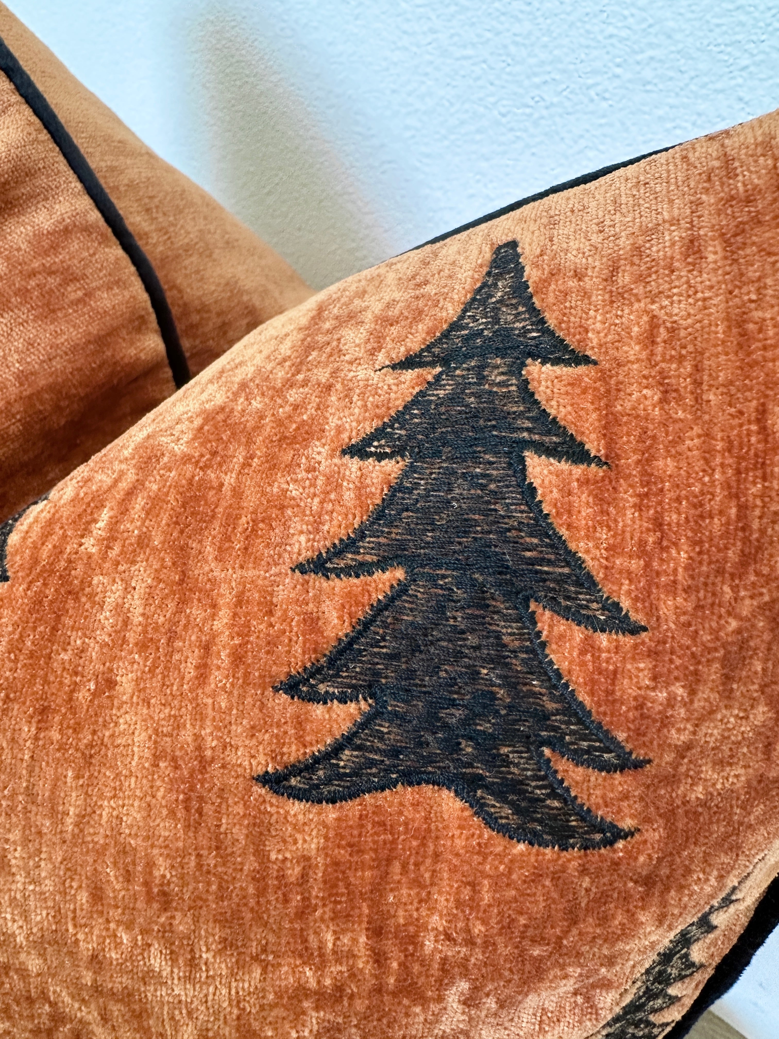 Copper Velvet Christmas Tree Pillow Cover-QUICK SHIP