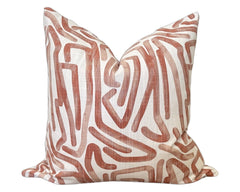 Labyrinth Pillow Cover - Salmon