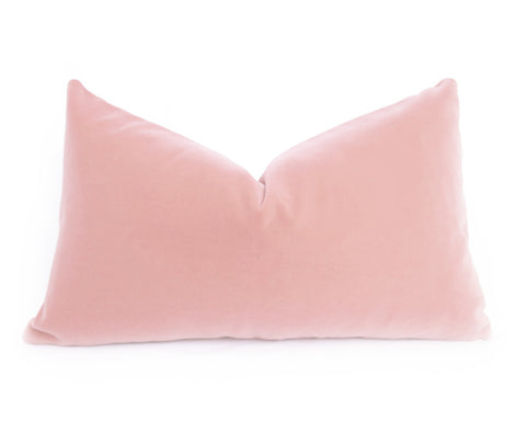 Belgium Velvet Lumbar Pillow Cover - Blush