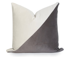 Slash Velvet Pillow Cover - Gray